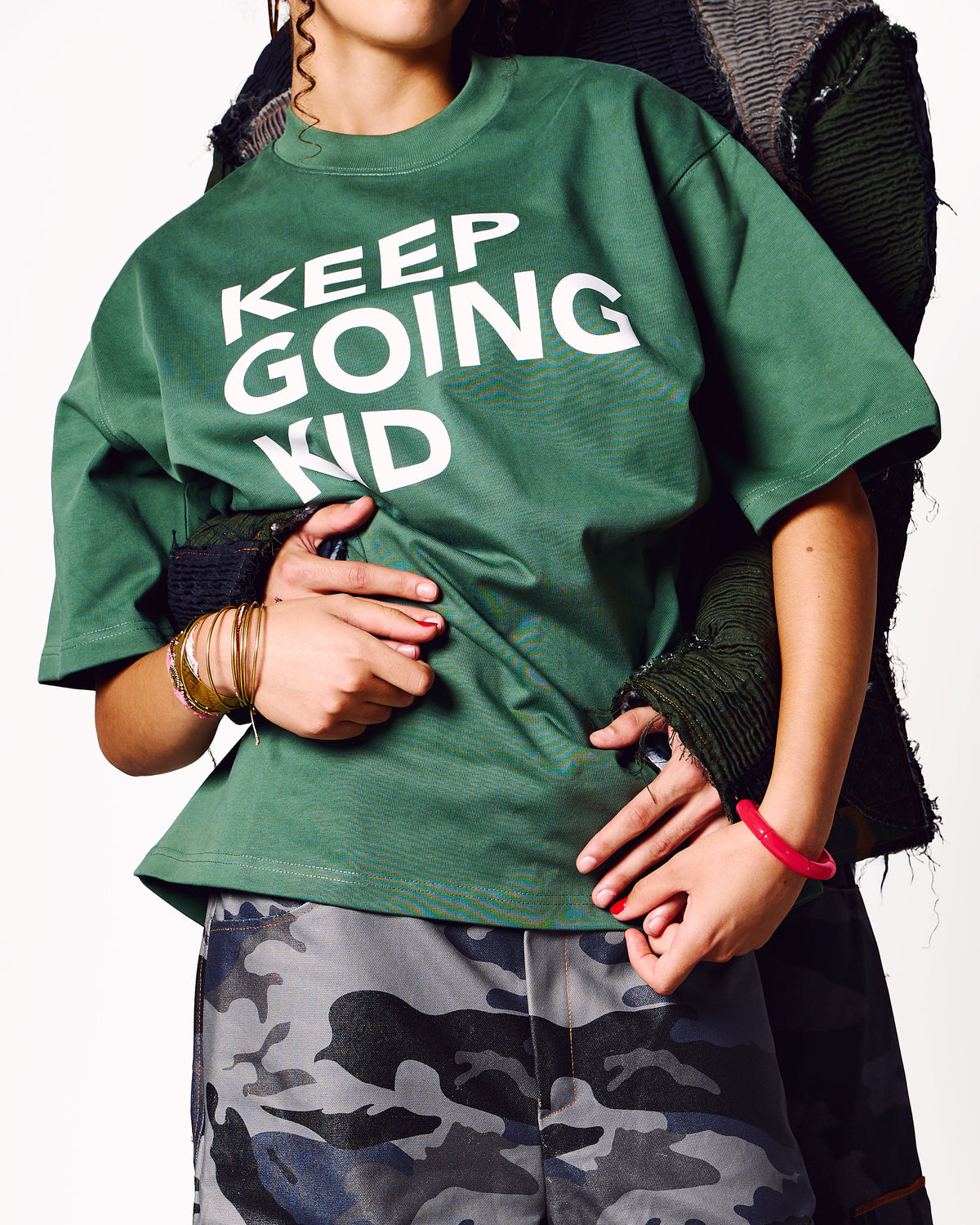 T-Shirt Oversize Vert Délavé