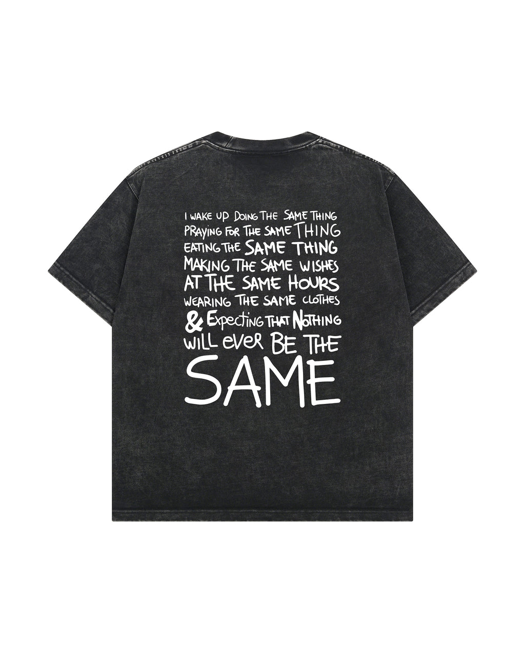 T-Shirt I Wake Up Noir Délavé