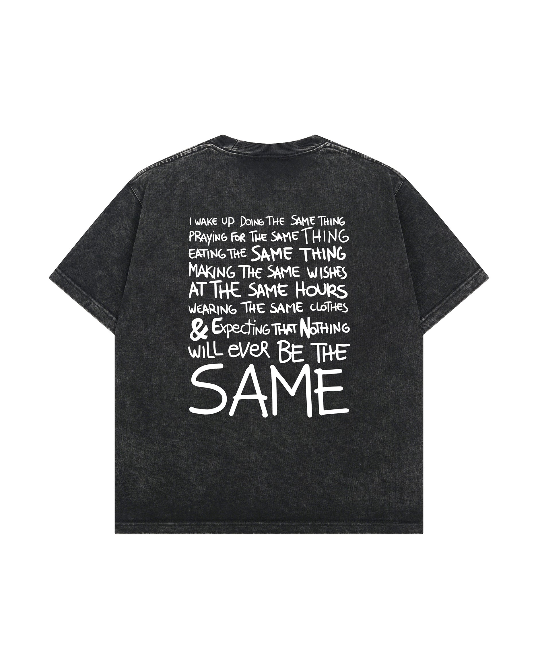 T-Shirt I Wake Up Noir Délavé